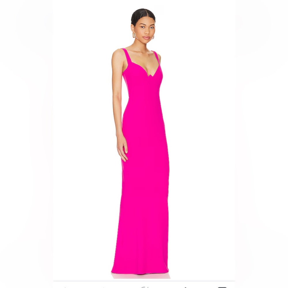 NWT $329 Revolve Nookie Romance Sweetheart Gown Maxi Dress Pink Fuchsia XS - Picture 3 of 12